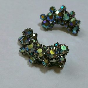 Vintage Weiss half-moon AB clip on earrings
